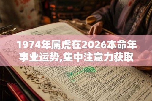 1974年属虎在2026本命年事业运势,集中注意力获取成功 1974年属虎在2026本命年事业运势,集中注意力获取成功