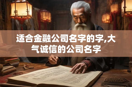 适合金融公司名字的字,大气诚信的公司名字