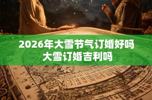 2026年大雪节气订婚好吗 大雪订婚吉利吗
