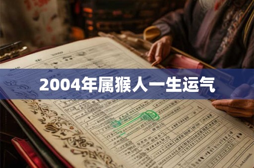 2004年属猴人一生运气 2004年属猴人一生运气