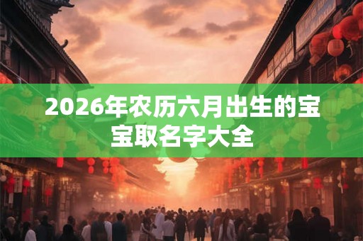 2026年农历六月出生的宝宝取名字大全 2026年农历六月出生的宝宝取名字大全