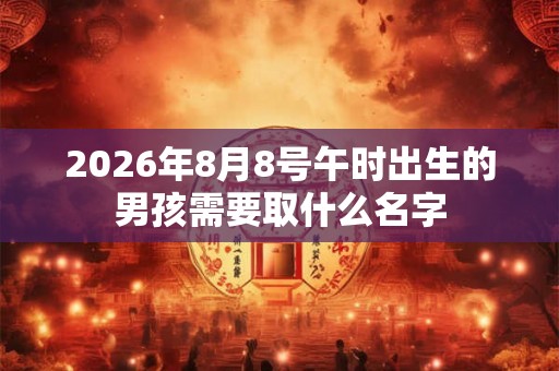 2026年8月8号午时出生的男孩需要取什么名字