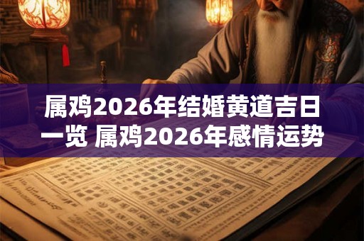属鸡2026年结婚黄道吉日一览 属鸡2026年感情运势好吗