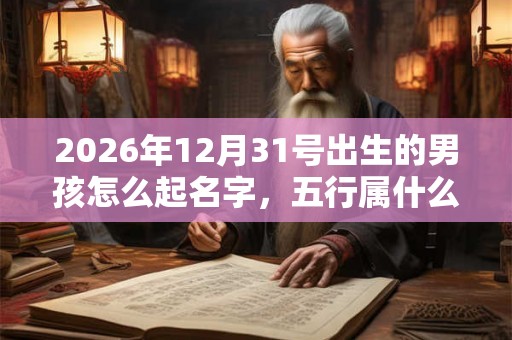 2026年12月31号出生的男孩怎么起名字，五行属什么