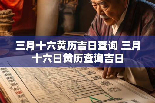 三月十六黄历吉日查询 三月十六日黄历查询吉日