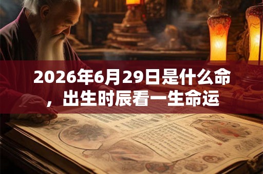 2026年6月29日是什么命，出生时辰看一生命运