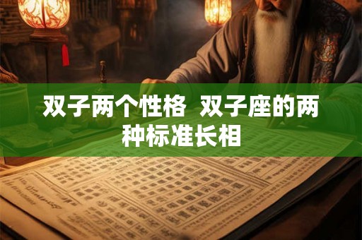 双子两个性格  双子座的两种标准长相