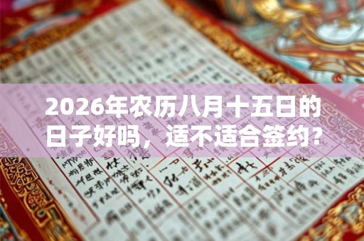 2026年农历八月十五日的日子好吗,适不适合签约? 2026年农历八月十五日的日子好吗,适不适合签约?
