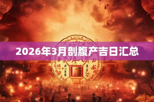 2026年3月剖腹产吉日汇总