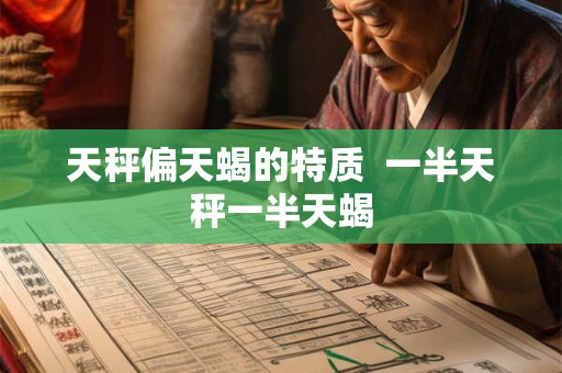 天秤偏天蝎的特质  一半天秤一半天蝎