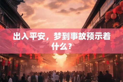 出入平安,梦到事故预示着什么? 出入平安,梦到事故预示着什么?