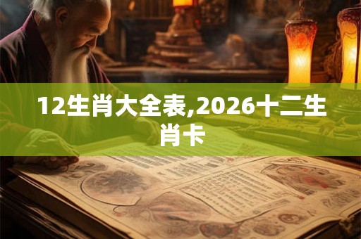 12生肖大全表,2026十二生肖卡