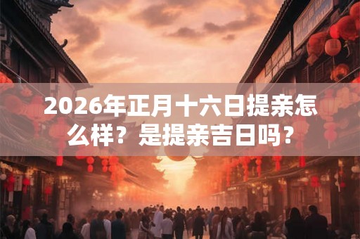 2026年正月十六日提亲怎么样？是提亲吉日吗？