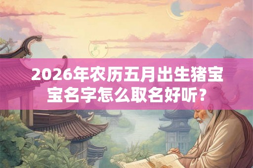 2026年农历五月出生猪宝宝名字怎么取名好听? 2026年农历五月出生猪宝宝名字怎么取名好听?