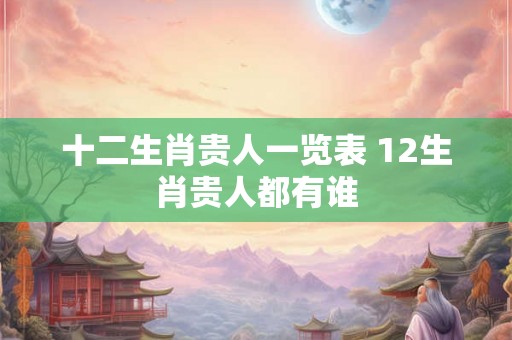 十二生肖贵人一览表 12生肖贵人都有谁
