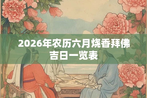 2026年农历六月烧香拜佛吉日一览表