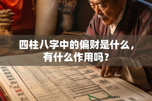 四柱八字中的偏财是什么,有什么作用吗? 四柱八字中的偏财是什么,有什么作用吗?