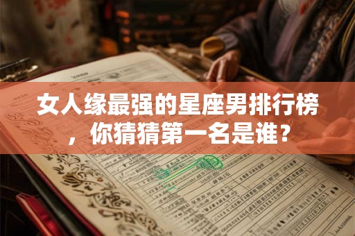 女人缘最强的星座男排行榜,你猜猜第一名是谁? 女人缘最强的星座男排行榜,你猜猜第一名是谁?