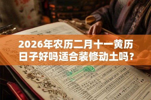 2026年农历二月十一黄历日子好吗适合装修动土吗？