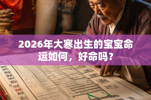 2026年大寒出生的宝宝命运如何，好命吗？