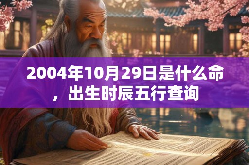 2004年10月29日是什么命,出生时辰五行查询 2004年10月29日是什么命,出生时辰五行查询