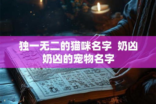 独一无二的猫咪名字  奶凶奶凶的宠物名字