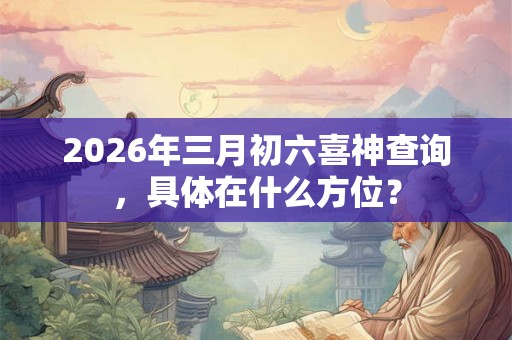 2026年三月初六喜神查询,具体在什么方位? 2026年三月初六喜神查询,具体在什么方位?