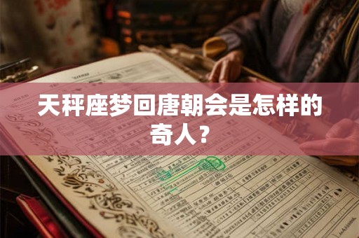 天秤座梦回唐朝会是怎样的奇人？