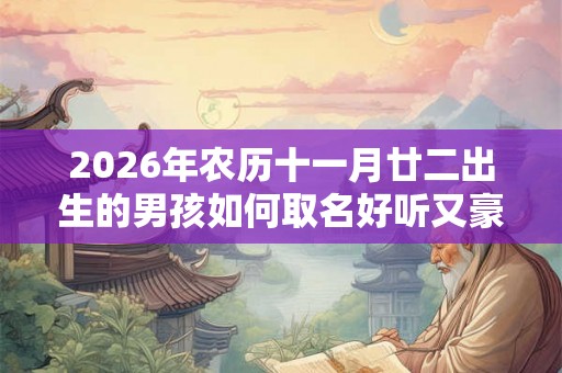 2026年农历十一月廿二出生的男孩如何取名好听又豪迈