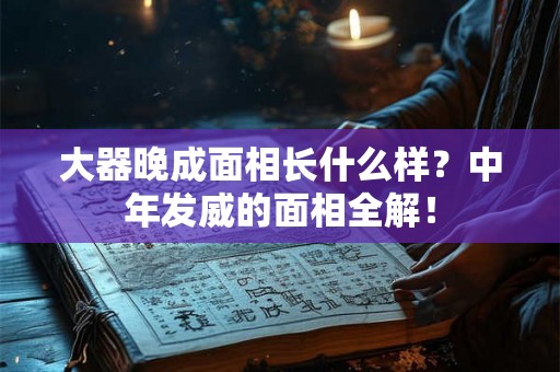 大器晚成面相长什么样?中年发威的面相全解! 大器晚成面相长什么样?中年发威的面相全解!