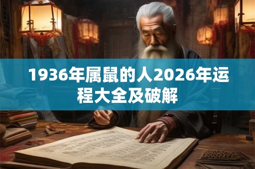 1936年属鼠的人2026年运程大全及破解