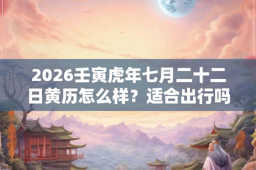 2026壬寅虎年七月二十二日黄历怎么样？适合出行吗？