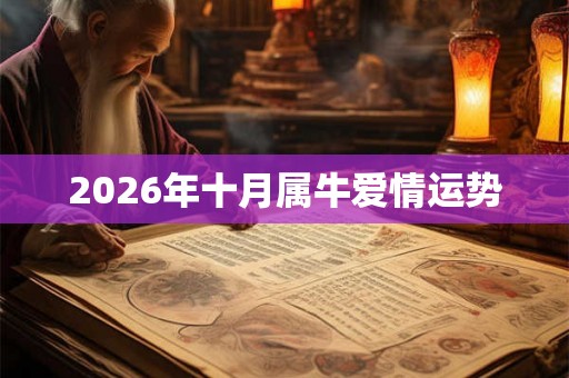 2026年十月属牛爱情运势