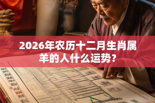 2026年农历十二月生肖属羊的人什么运势？