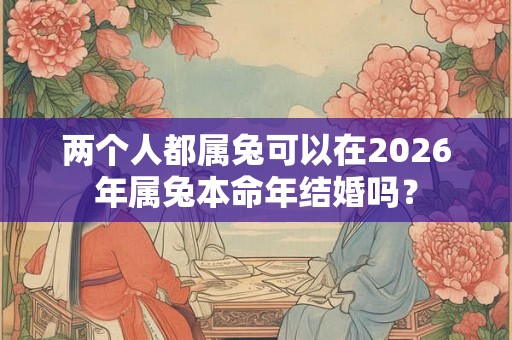两个人都属兔可以在2026年属兔本命年结婚吗？