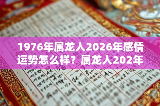 1976年属龙人2026年感情运势怎么样？属龙人202年桃花方位
