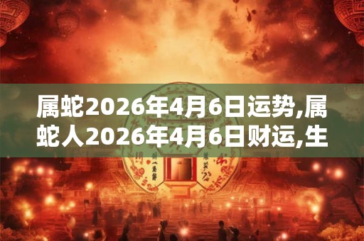属蛇2026年4月6日运势,属蛇人2026年4月6日财运,生肖蛇2026年4月6日运势