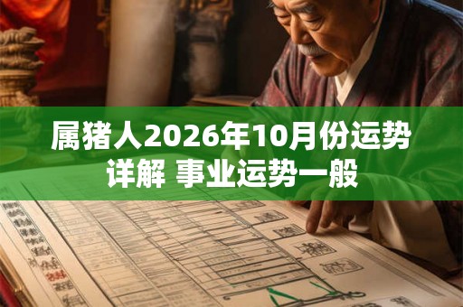 属猪人2026年10月份运势详解 事业运势一般 属猪人2026年10月份运势详解 事业运势一般