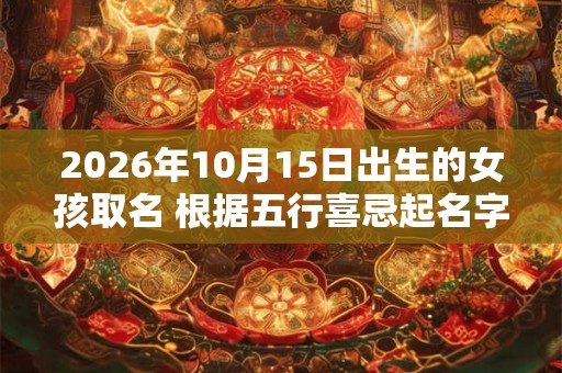 2026年10月15日出生的女孩取名 根据五行喜忌起名字