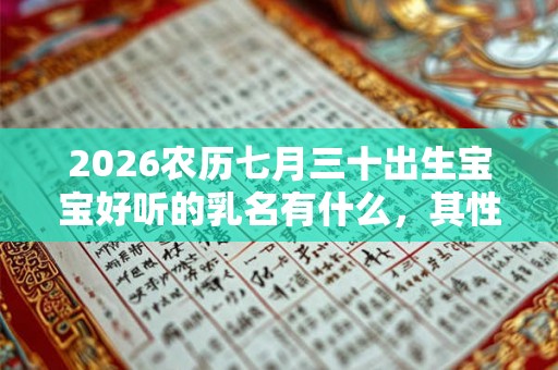 2026农历七月三十出生宝宝好听的乳名有什么,其性格如何? 2026农历七月三十出生宝宝好听的乳名有什么,其性格如何?