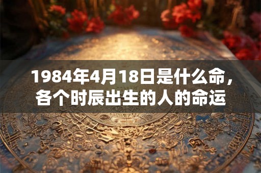 1984年4月18日是什么命，各个时辰出生的人的命运