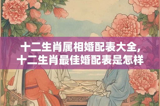 十二生肖属相婚配表大全,十二生肖最佳婚配表是怎样的？