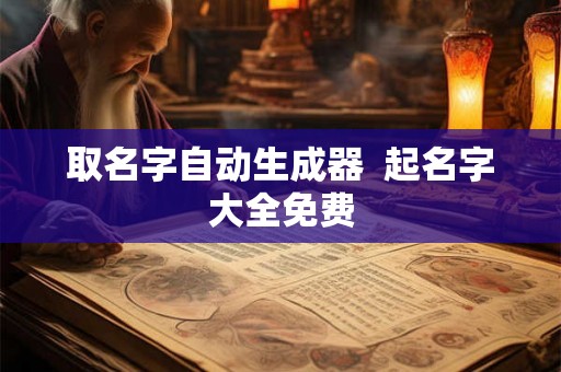 取名字自动生成器  起名字大全免费