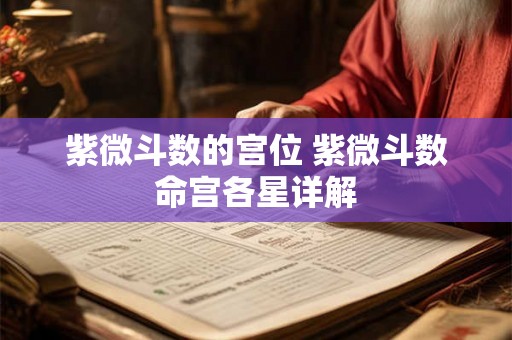 紫微斗数的宫位 紫微斗数命宫各星详解 紫微斗数的宫位 紫微斗数命宫各星详解