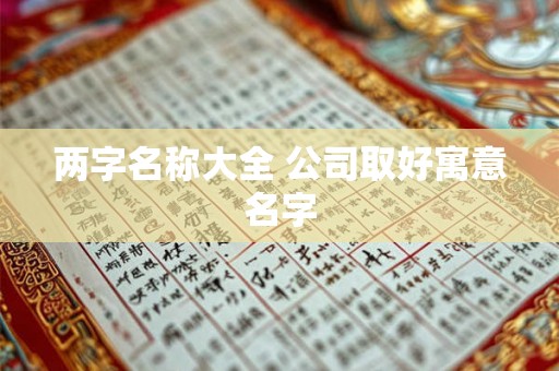 两字名称大全 公司取好寓意名字
