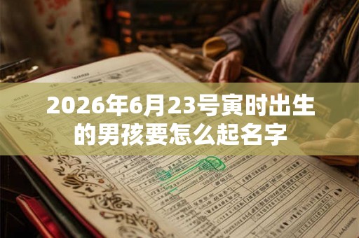 2026年6月23号寅时出生的男孩要怎么起名字