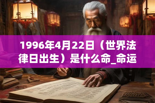 1996年4月22日（世界法律日出生）是什么命_命运如何