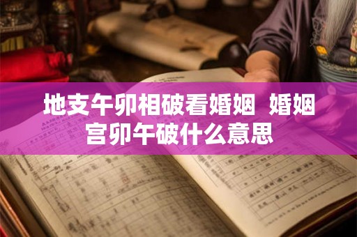 地支午卯相破看婚姻  婚姻宫卯午破什么意思