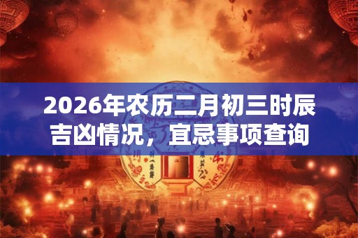 2026年农历二月初三时辰吉凶情况，宜忌事项查询