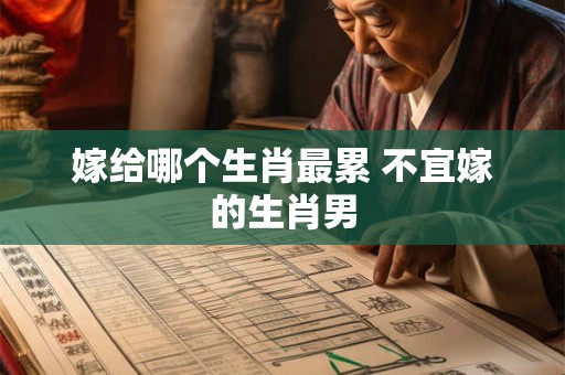 嫁给哪个生肖最累 不宜嫁的生肖男